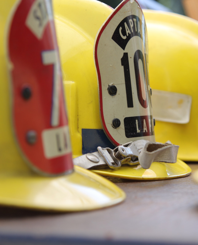 Feuerwehrhelm im Fire House Nr.1 in LA