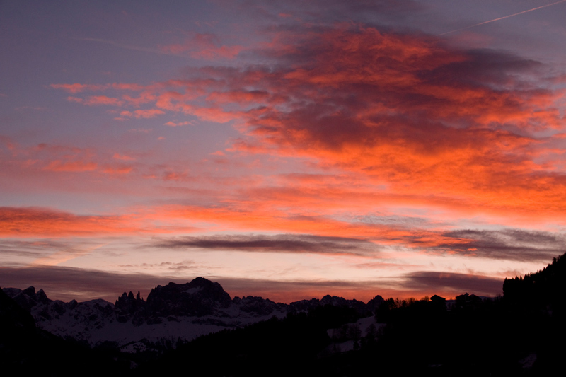 Der Rosengarten im Morgenrot